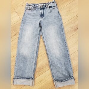 Kancan Kolbie High Rise Wide Leg Cuffed Jeans 29 Relaxed